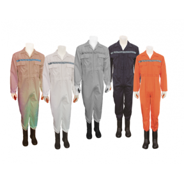 WORKERS' COVERALL WITH REFLECTIVE TAPE – COTTON MATERIAL