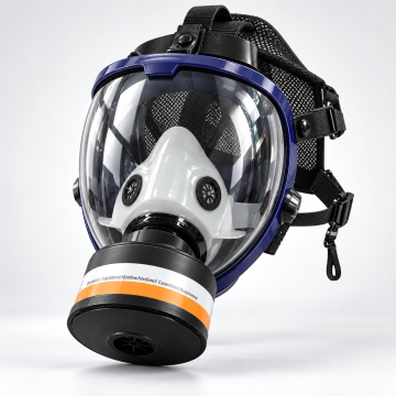 Full-Face Respirator Mask with Single Filter Canister