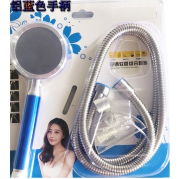 Shower Head Fine Blue handle with Flexible Stainless Steel Hose