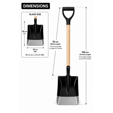 Heavy‑Duty Square Shovel 100 cm (Wooden Handle + Steel Blade) Heavy‑Duty Square Shovel 100 cm (Wooden Handle + Steel Blade)