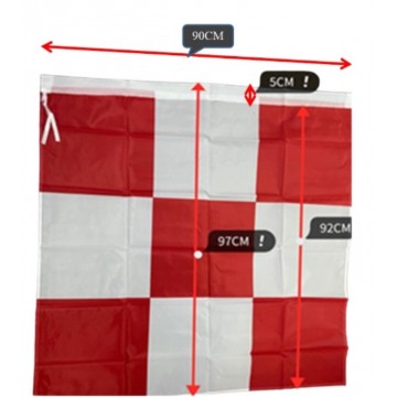 Traffic Red/White FLAG, 35 X 35 inches