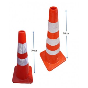 Orange Safety Cone / Traffic Cones with dual horizontal reflective tape